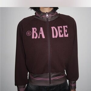 Brown and Pink Zip-Up Jacket